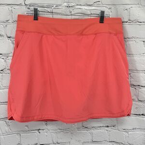 LANDS' END Swim Skort Women's 14 Coral Swim Skirt w/ Attached Shorts Athleisure